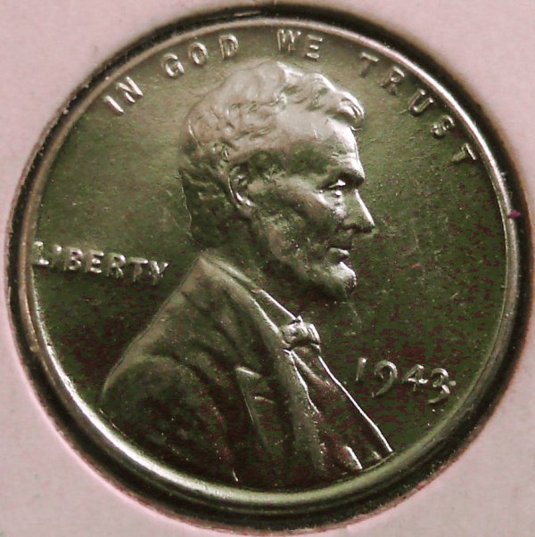 1943 Lincoln Steel Cent Obverse