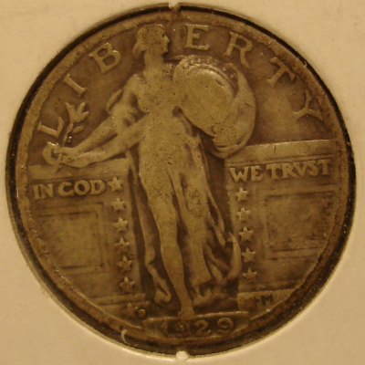 1929 D Standing Liberty Quarter Type II Obverse