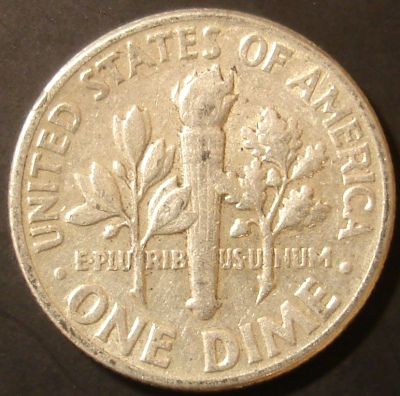 1957 Silver Roosevelt Dime Reverse