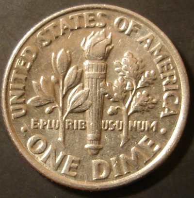 1997 Roosevelt Dime Reverse