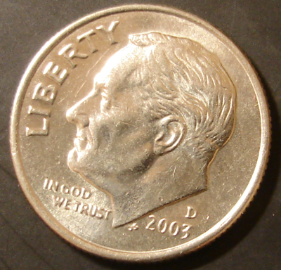 2003 Roosevelt D Dime Obverse