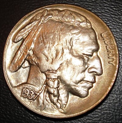 Obverse 1937 Type Two Buffalo Nickel