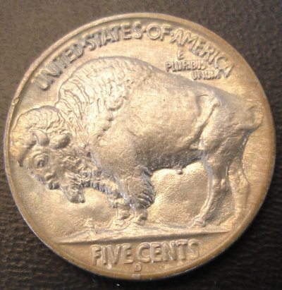 Reverse 1937 Type II Buffalo Nickel