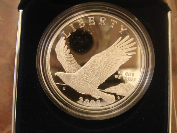 2008 US Silver Bald Eagle Obverse