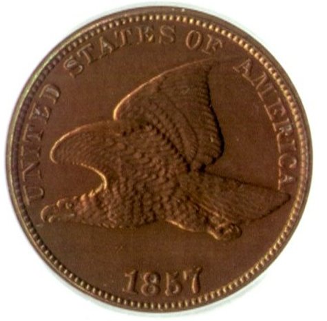 1857 Flying Eagle Cent - MS Details: cleaned