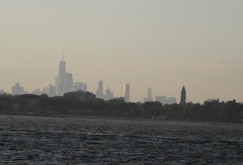 Manhattan Skyline from the waters off of Coney Island